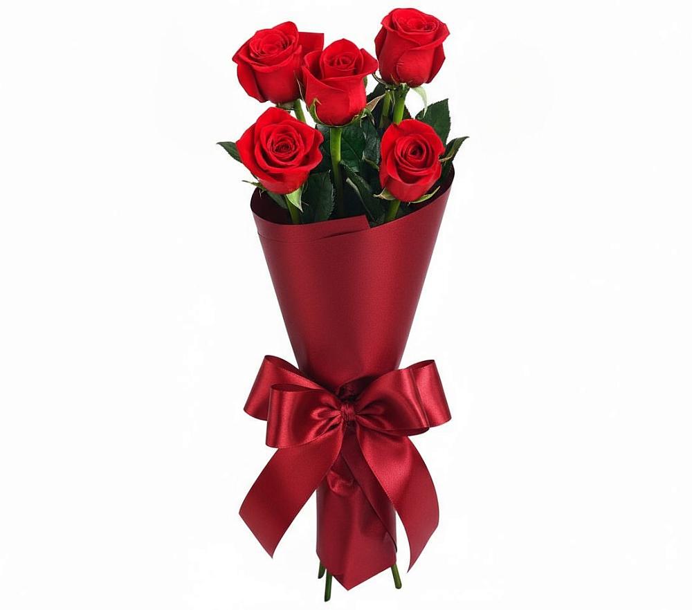 Букет 5 Красных роз Эдлесс Лав в Вольно-Надеждинское