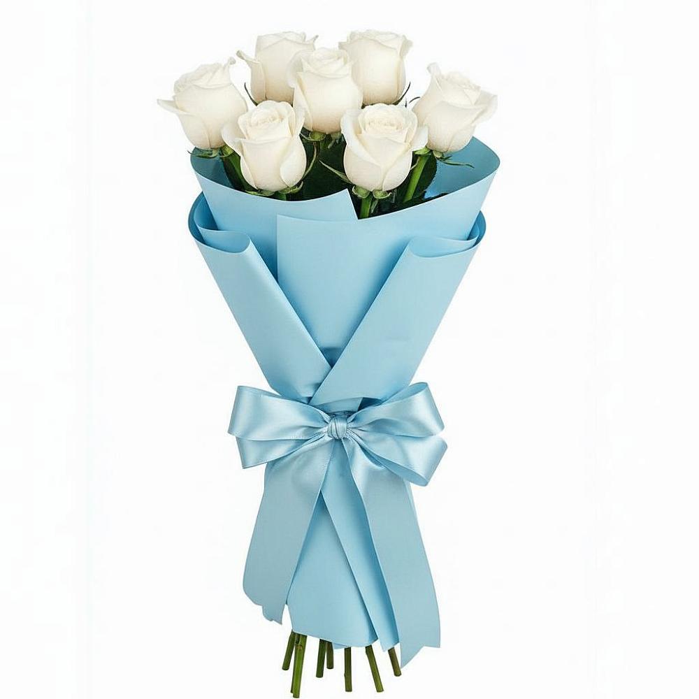 Букет 7 белых роз Проуд в Вольно-Надеждинское