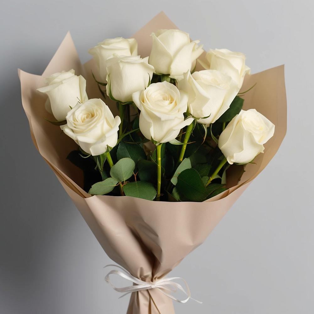 Букет 9 Белых роз Эдлесс Лав в Вольно-Надеждинское