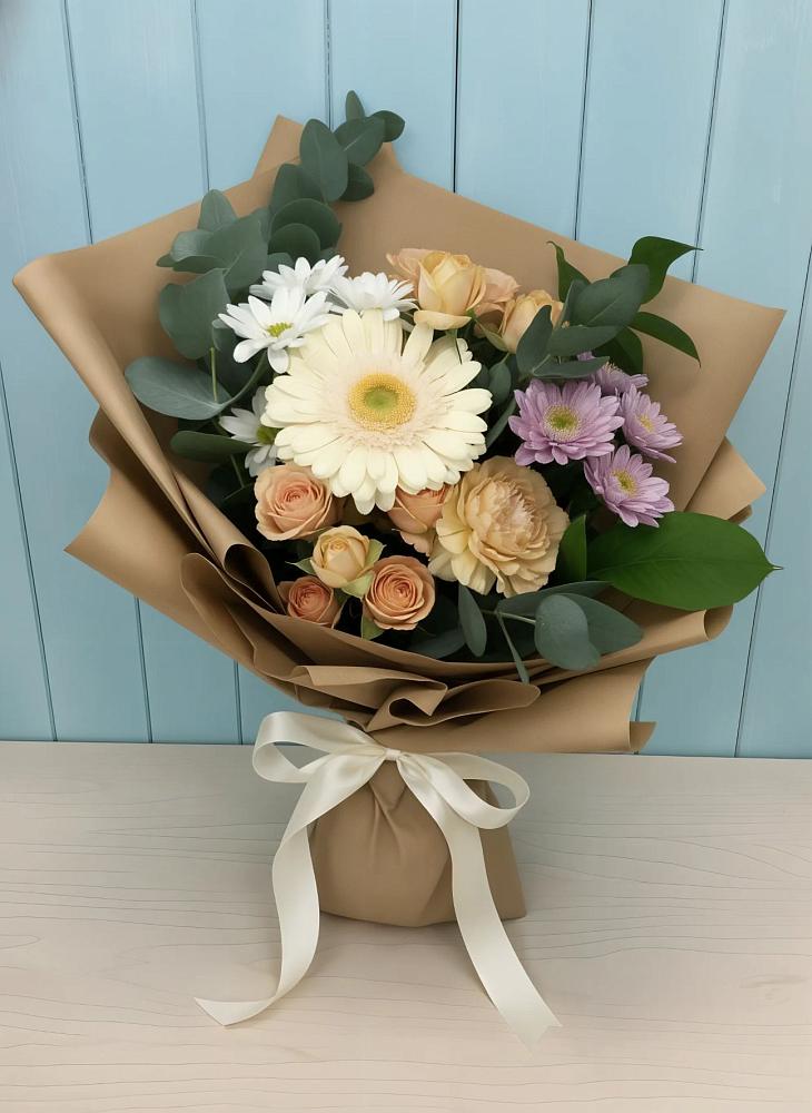 Букет цветов из: Герберы и Хризантемы в Вольно-Надеждинское