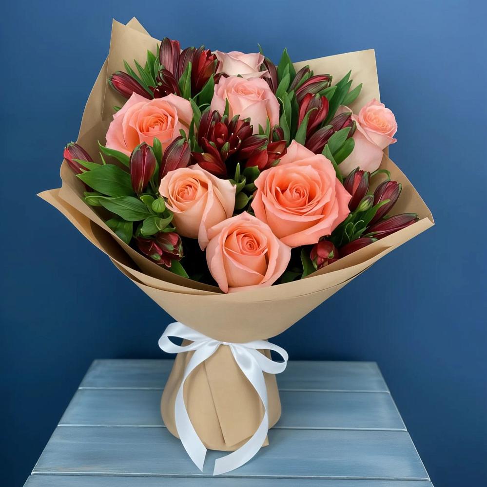 Букет цветов из: Розы и Альстромерии в Вольно-Надеждинское