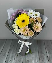 Букет цветов из:  Розы, Герберы и Хризантемы в Вольно-Надеждинское