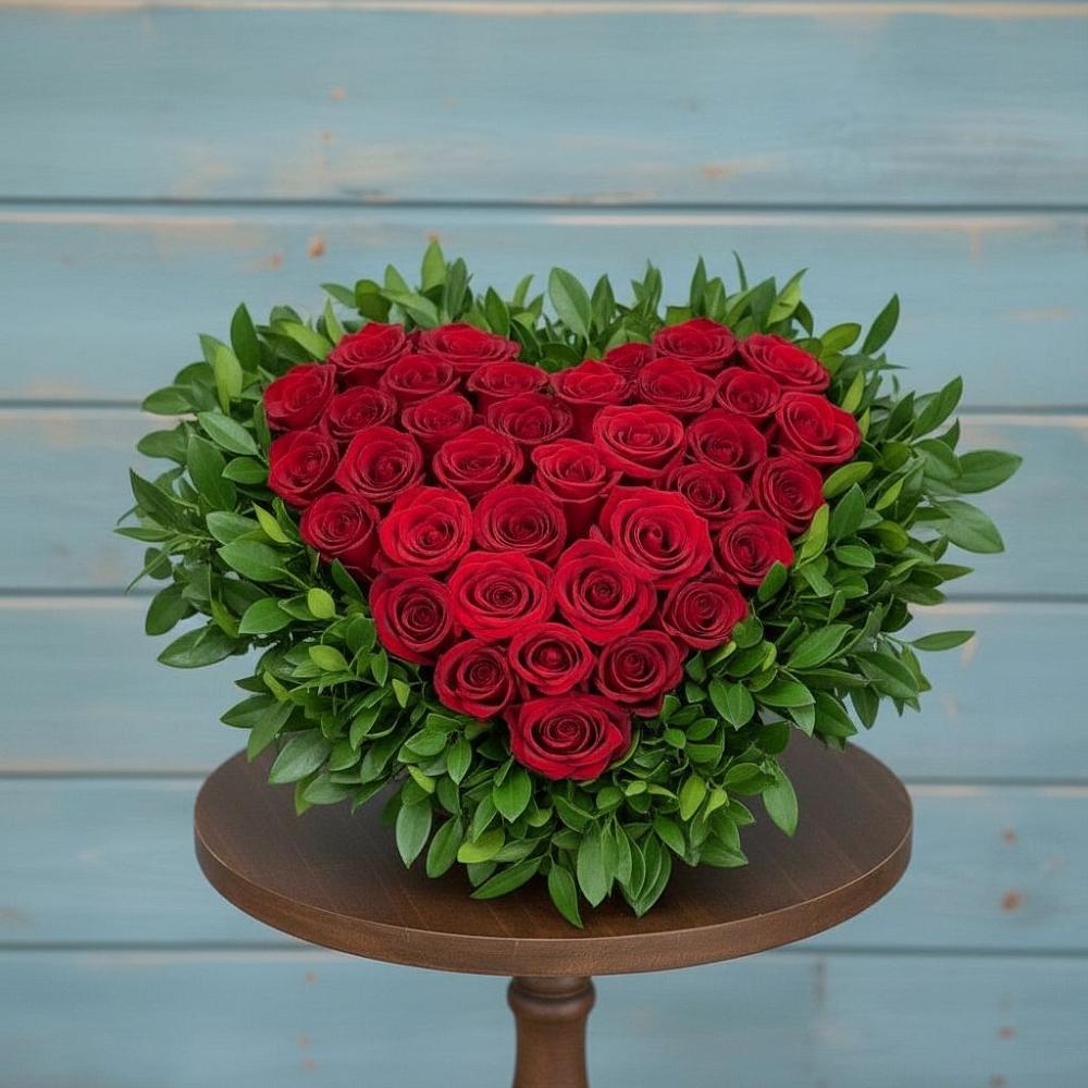 Цветочная композиция из Розы в виде сердца в Вольно-Надеждинское