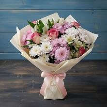 Букет цветов из:  Хризантемы, Альстромерии и Розы в Вольно-Надеждинское