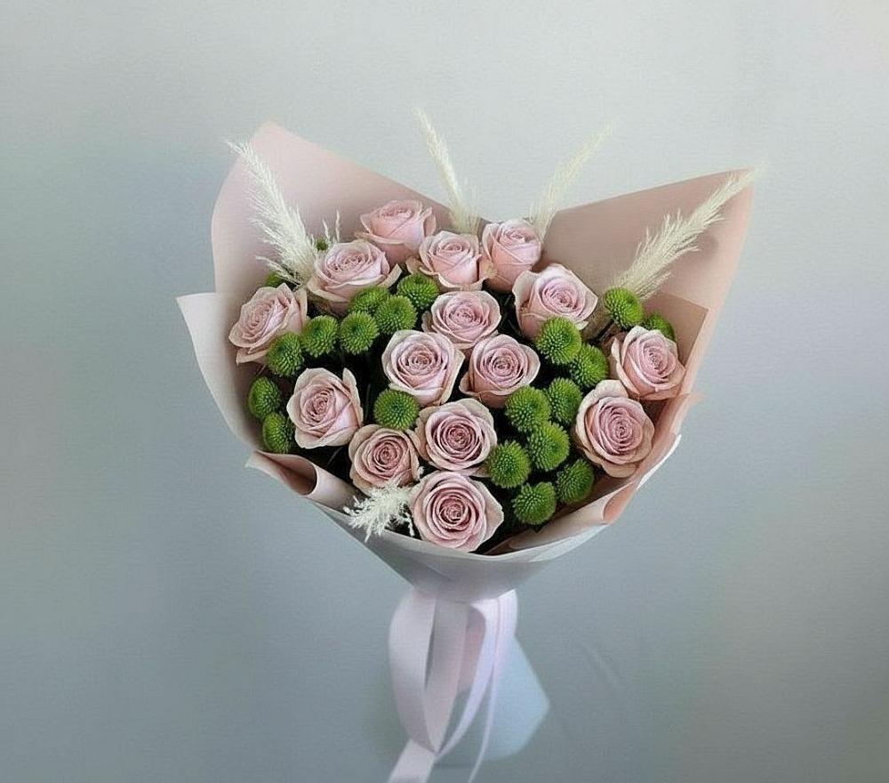 Букет цветов из: Розы и Хризантемы в Вольно-Надеждинское