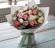 Букет цветов из:  Розы, Лизиантусы и Гвоздики в Вольно-Надеждинское