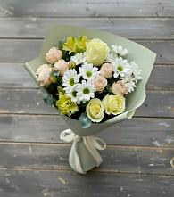 Букет цветов из:  Альстромерии, Розы и Хризантемы в Вольно-Надеждинское