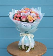 Букет цветов из:  Хризантемы и Розы в Вольно-Надеждинское