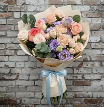Букет цветов из:  Розы, Лизиантусы и Гвоздики в Вольно-Надеждинское
